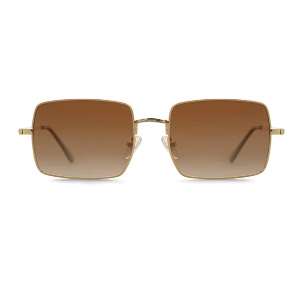 🕶Brown Lenses Rectangle Polygon Polarized Sunglasses Retro Classic
